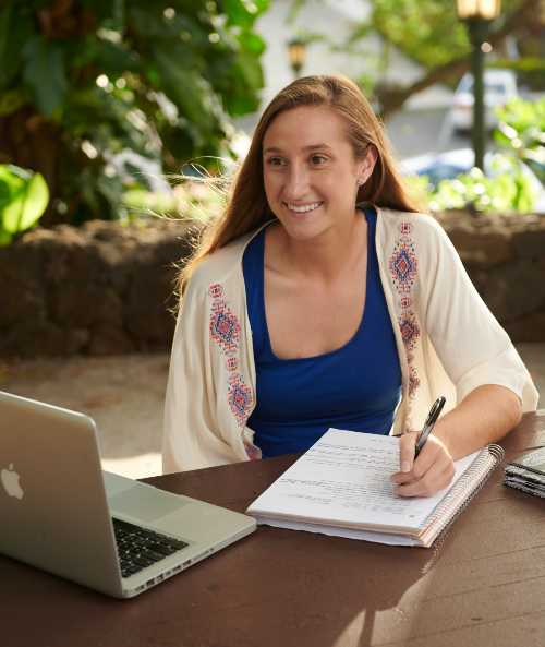 Megan McClanahan studying
