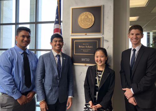 Andrew Ancheta (middle left)and Eddie Adachi (far left)