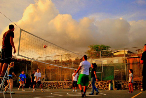 Courts above Upper Campus Parking