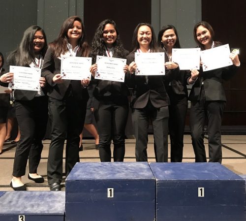 Nursing students with their award at HOSA competition