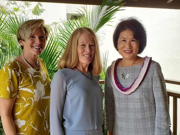Dawn Ige, MBA '86, Dr. Lynn Babington and Diane Peters-Nguyen
