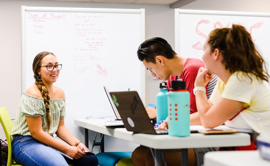 Data science program summer institute, students doing research