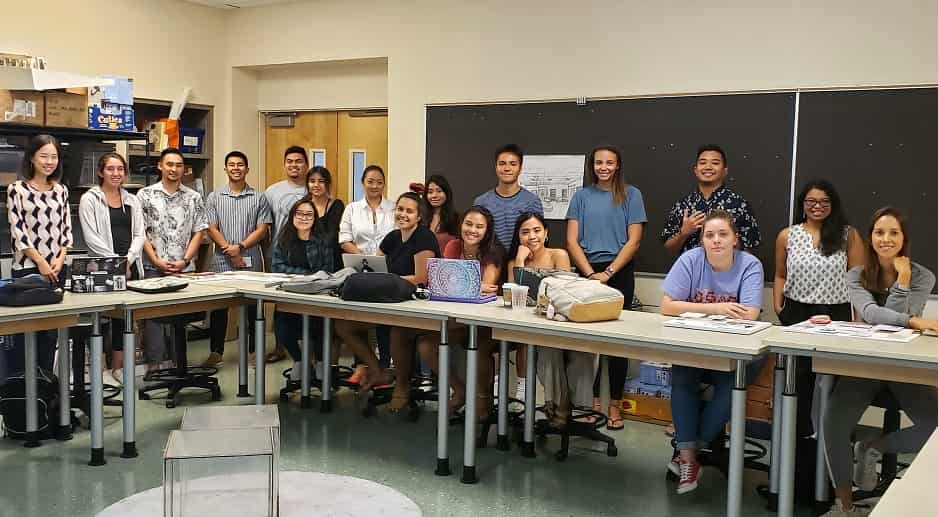 Environmental + Interior Design and Psychology students presenting their interdisciplinary projects