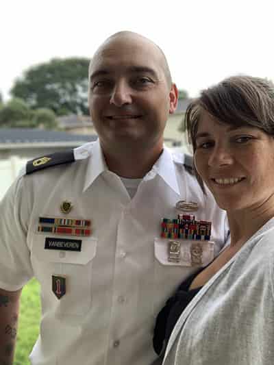 Kristopher Van Beveren '20 with his wife
