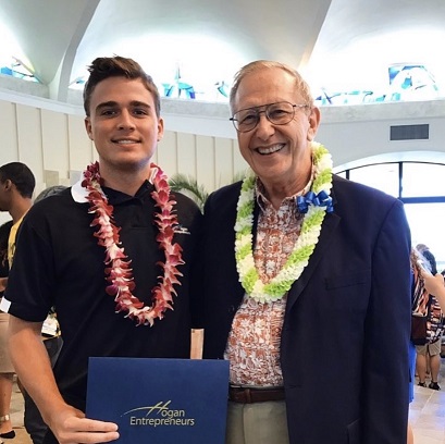Dan Mangum '18 with Bro. Bernie Pleoger (9th president of Chaminade University)
