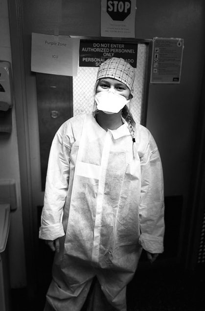 Shannon Wright '15 in her PPE