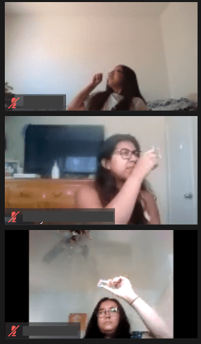 Education students participating in a virtual, hands-on workshop