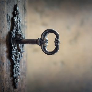 key in a door