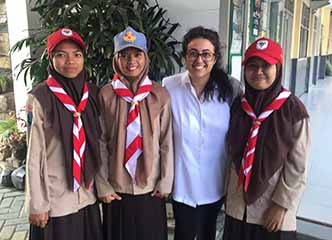 Alice Potter '18 with her students while in the Peace Corps