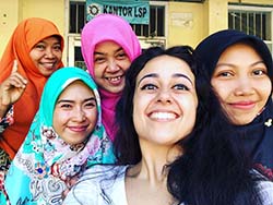 Alice Potter '18 with her fellow faculty members while in the Peace Corps