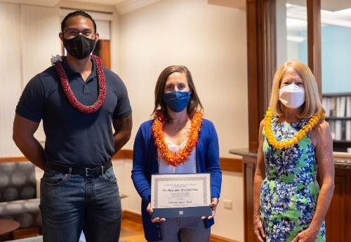 Danson Oliva, Dr. Kate Perrault and Dr. Lynn Babington
