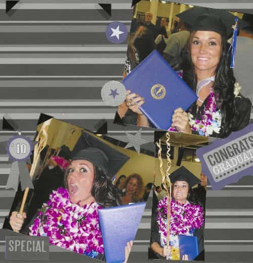 Caylee Orsinger '11 scrapbook page of her graduation from Chaminade