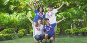 Students admitted to Chaminade University smiling group shot
