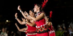 Pacific Island woman dance at Chaminade