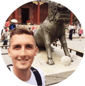 male student smiling on study abroad