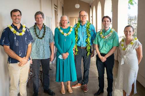 Josh Stanbro, Dr. Chip Fletcher, Dr. Gail Grabowsky, Chris Benjamin, Scott Glenn and Aimee Barnes