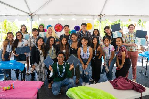Students pose with the Co-curricular Awards