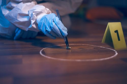 Forensic scientist working at the crime scene