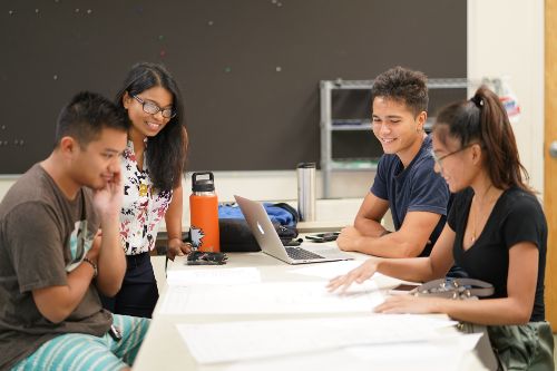 Blendine Hawkins talking to a group of students