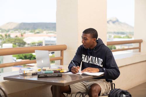 Antonio Bonnetty '19 studying
