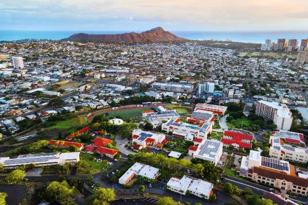 Chaminade University with Diamond Head in the background