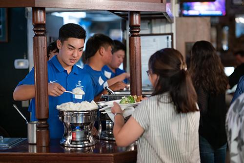 The evening featured a buffet of island favorites.