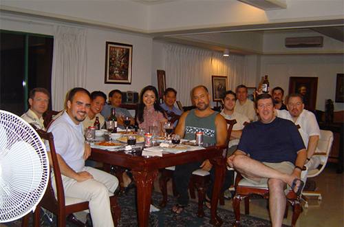 Pia Teves, wearing tank top, were on temporary duty travel to provide protective service for Adm. Samuel J. Locklear, Commander, U.S. Pacific Command during his official visit to Manila, Philippines in 2004.