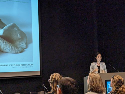 Associate Professor of Arts and Design Junghwa Suh, D.Arch presented her new course, "Āina-based Design Solution for Indigenous Communities in Hawaii," at the Association of Collegiate Schools of Architecture (ACSA) and the European Association for Architectural Education (EAAE) Conference in Reykjavik, Iceland.