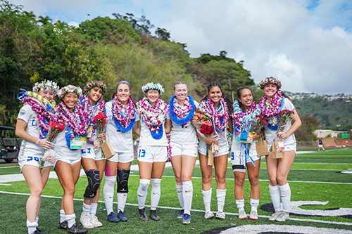 Nine seniors played their final game with the Silverswords Women's Soccer team.
