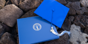 Chaminade degree and mortarboard cap