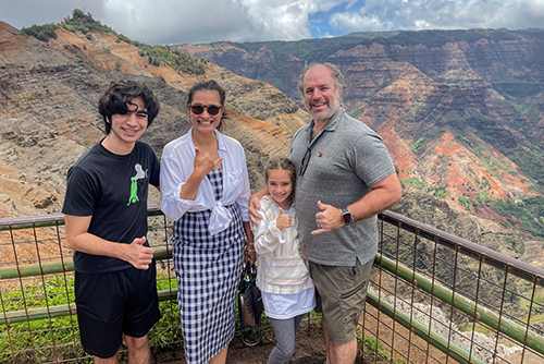 Brook Lee with her son Fynnegan, daughter Bailey and husband Tory Mell.