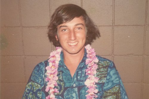 Dr. Sean Chamberlin received a lei upon his arrival on Oahu.