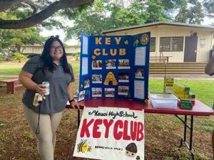 Sara Aliza Sahagon serves as the head advisor with Kauai High School's Key Club, which focuses on community service.