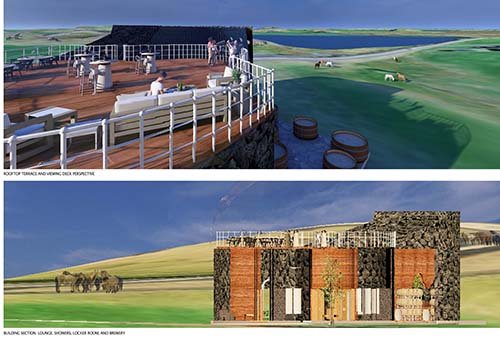 E+ID students' presentation board for the Iceland Beer Spa International Architecture/Design Competition.