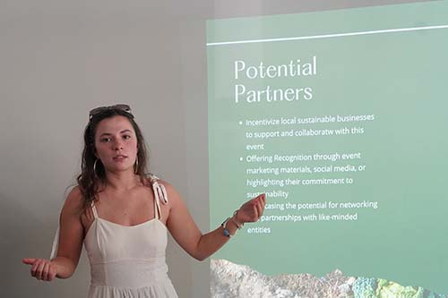 Sarah Carroll '25 identified potential partners that could help Re-use Hawaii and its sustainable efforts.