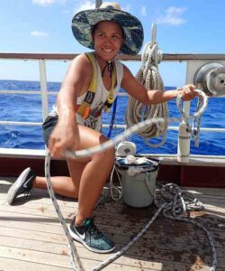 In the summer of 2018, Casidhe Mahuka participated in the SEA Semester, which is Boston University's Study Abroad Program. The ship traveled from Tahiti to the Hawaii islands.