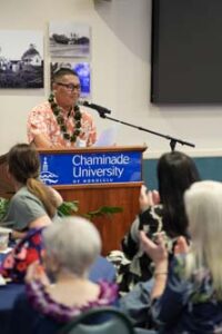 Easton DelaCruz was one of two student guest speakers during the Scholarship Luncheon.