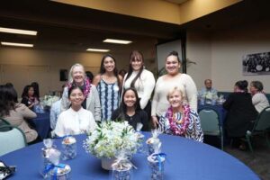 Scholarship Luncehon attendees include, standing from left, Lauren Moriarty, Constance Keao, Huong Pham and Mame Hideyos, and seated from left, Alyssa Torres, Junelle Tangalin and Diane Peters-Nguyen.