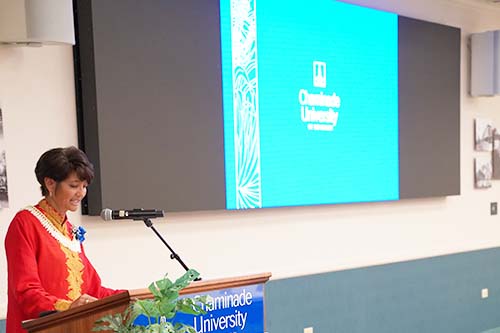 As part of the School of Business & Communication Dean's Speaker Series, Dr. Crissy Gayagas’s discussion focused on Sustainable Business for Good and the U.S.’s strategy for and paradigm shift in the Indo-Pacific region.