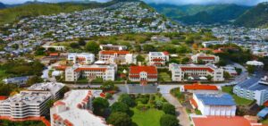 Aerial photo of Chaminade University campus