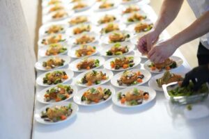 The evening's menu featured a three-course dinner by MW Restaurant.