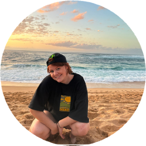 Claire Heffernan posing at the beach