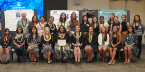 Dr. Lynn Babington congratulated all students who shared their research findings during this year's Na Liko Na'auao Symposium.