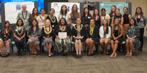 Dr. Lynn Babington congratulated all students who shared their research findings during this year's Na Liko Na'auao Symposium.