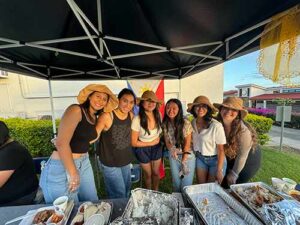 The Filipino Club served one of the national dishes of the Philippines—lechon, crispy roast pork.