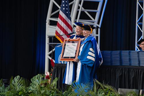 Known for her advocacy and support, Jean Rolles was honored with a Doctor of Humane Letters to recognize her longterm contributions to the community.