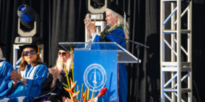 Donna Kay Fisher '25 praised faculty and staff for their dedication, and applauded fellow graduates for completing their degrees.