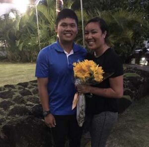 Clarke Antonio gave Vanessa Ignacio a boquet of flowers when he asked her to the Commencement Ball.