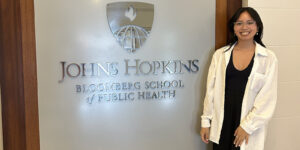 Alexandrea Cole Patino ’25 in the Leadership Alliance's Summer Research Early Identification Program (SR-EIP) at Johns Hopkins University's Bloomberg School of Public Health.