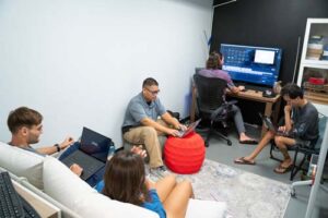 Thirty-two students were divided into three groups then into sub-groups as they pursued their research interests.